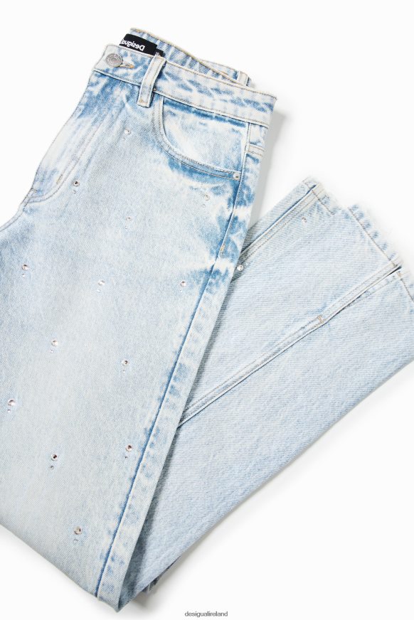 Desigual Women Rhinestone straight jeans Clothing PFVZ0B583