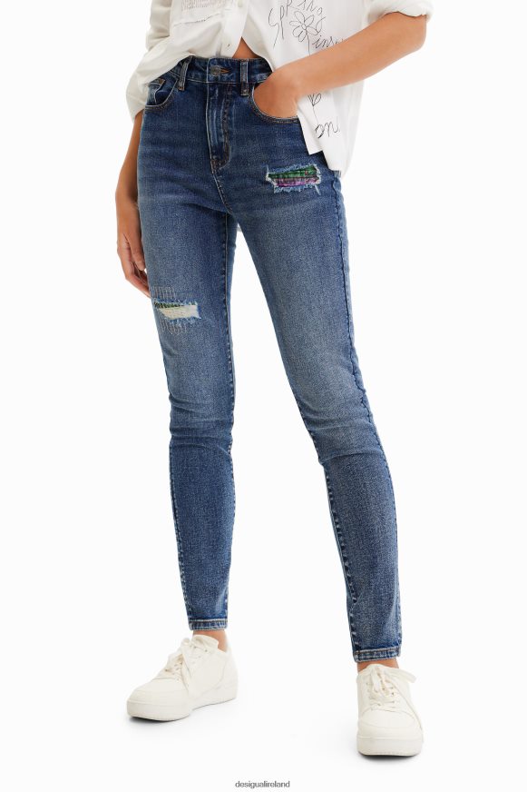 Desigual Women Ripped slim push-up jeans Clothing PFVZ0B729