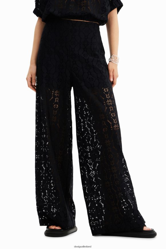 Desigual Women Sheer lace trousers Clothing PFVZ0B420