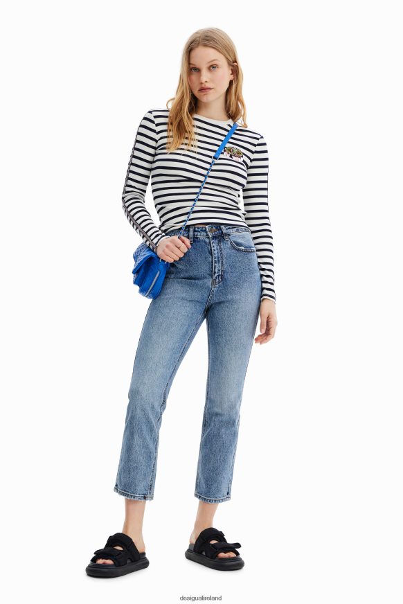 Desigual Women Straight ankle grazer jeans Clothing PFVZ0B517
