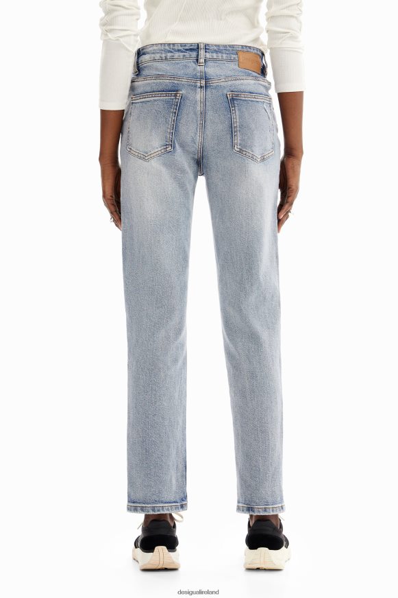 Desigual Women Straight appliqued jeans Clothing PFVZ0B60