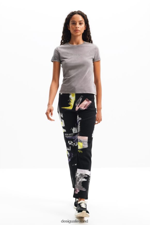 Desigual Women Straight collage trousers Clothing PFVZ0B30