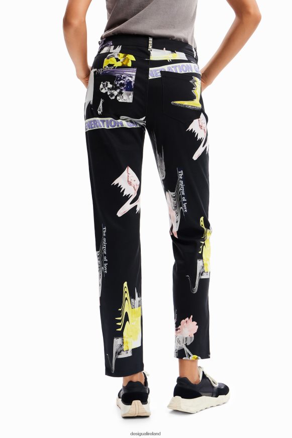 Desigual Women Straight collage trousers Clothing PFVZ0B30