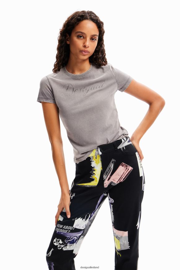 Desigual Women Straight collage trousers Clothing PFVZ0B30