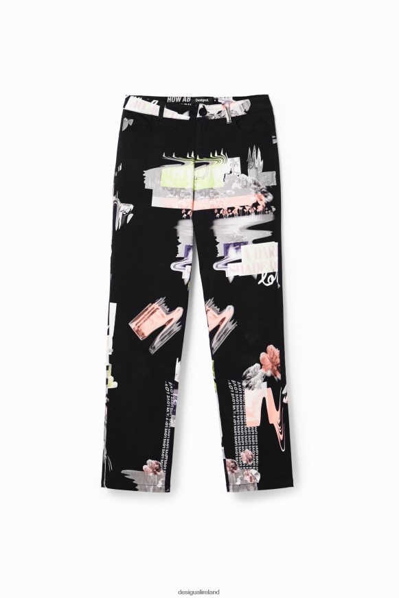 Desigual Women Straight collage trousers Clothing PFVZ0B30