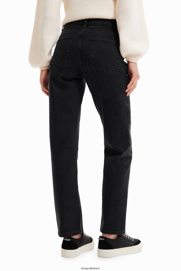 Desigual Women Straight rhinestone jeans Clothing PFVZ0B731