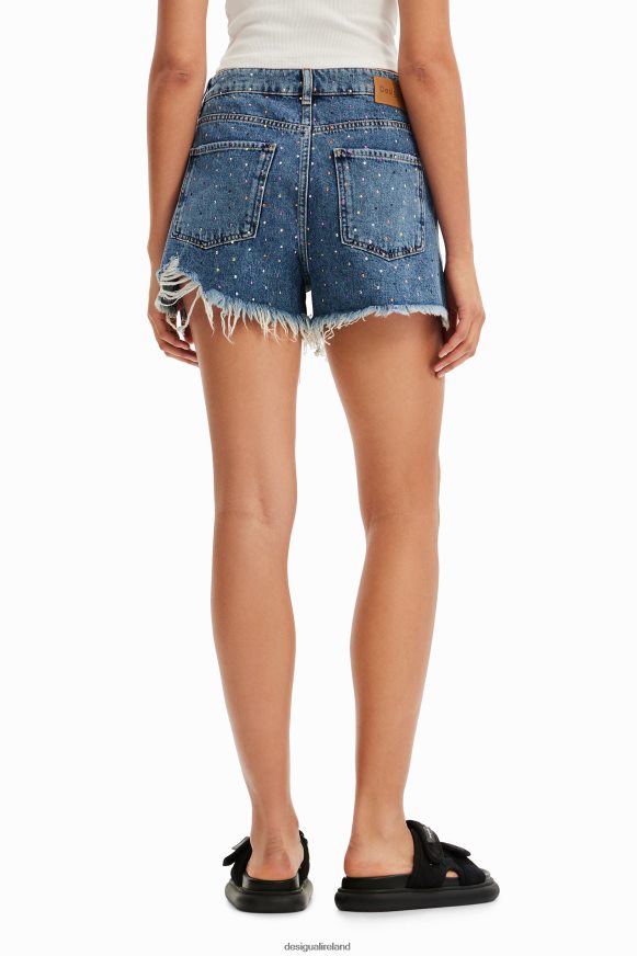 Desigual Women Studded denim shorts Clothing PFVZ0B513