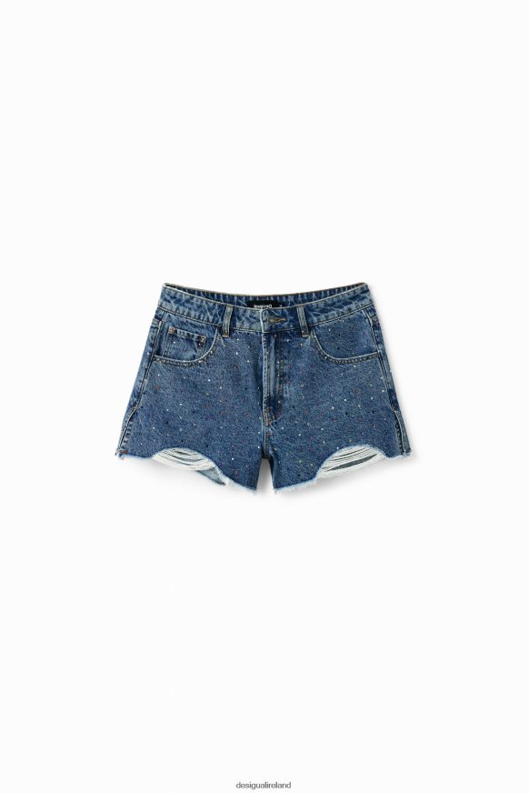Desigual Women Studded denim shorts Clothing PFVZ0B513