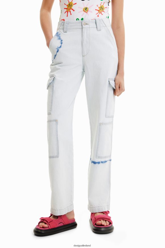 Desigual Women Tie-dye cargo jeans Clothing PFVZ0B880