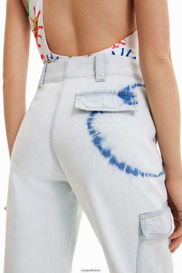 Desigual Women Tie-dye cargo jeans Clothing PFVZ0B880
