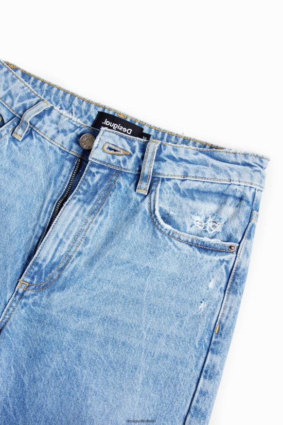 Desigual Women Wide-leg rhinestone jeans Clothing PFVZ0B302