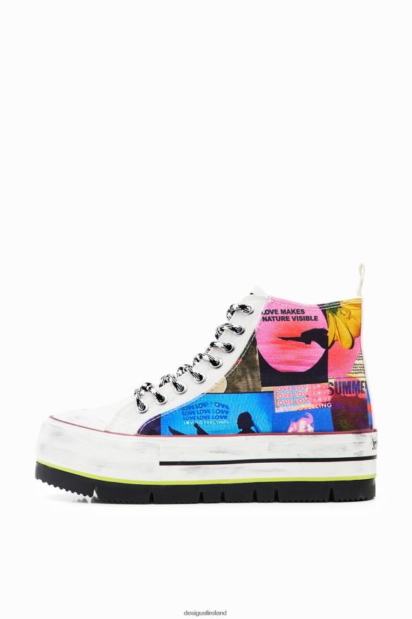 Desigual Women High-top platform collage sneakers Footwear PFVZ0B1464