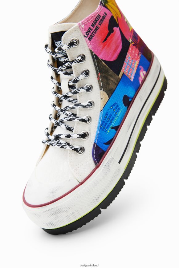 Desigual Women High-top platform collage sneakers Footwear PFVZ0B1464