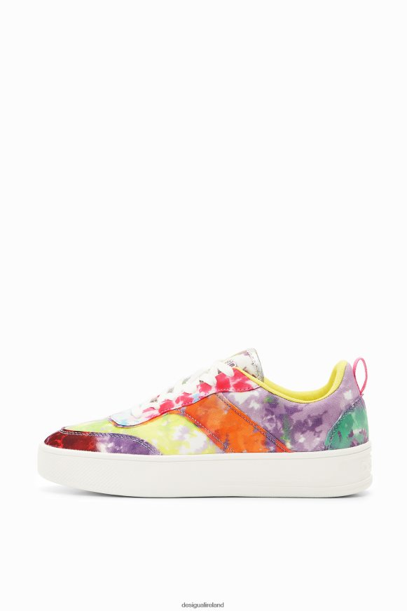 Desigual Women Watercolour patchwork platform sneakers Footwear PFVZ0B1503
